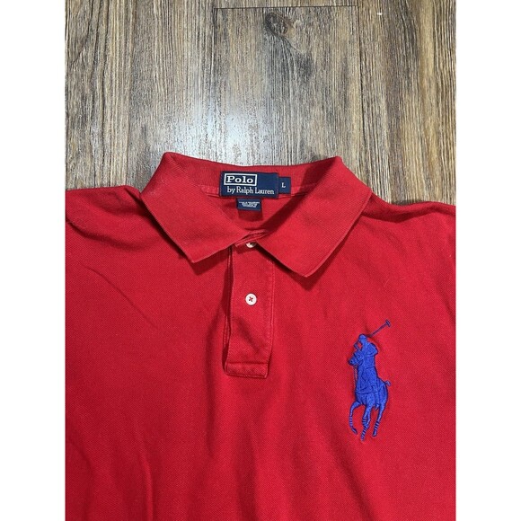 Ralph Lauren Men's Big Pony Polo Shirt Short Sleeve Red Size Large Embroidered - Picture 2 of 7